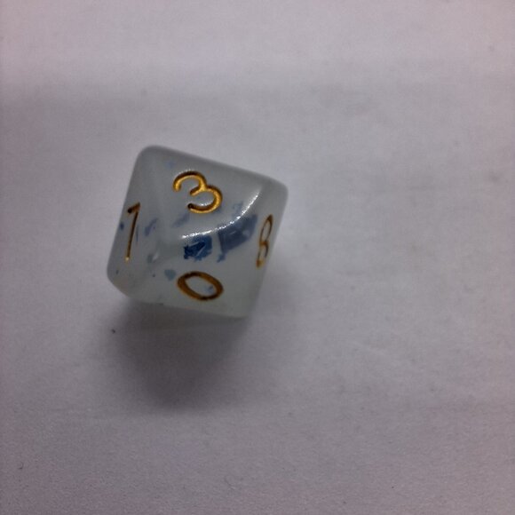 7 Piece Dice‎ Set Blue Spotted Clear Tabletop Counter D&D, RPG, MTG - Picture 7 of 8